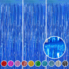 Foil Fringe Curtains Party Decorations - 3 Pack 3.2 X 8.2 Ft Tinsel Curtain Par