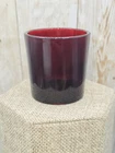Vintage 1960s Anchor Hocking Glass Royal Ruby Red Smooth Candle Toothpick Holder