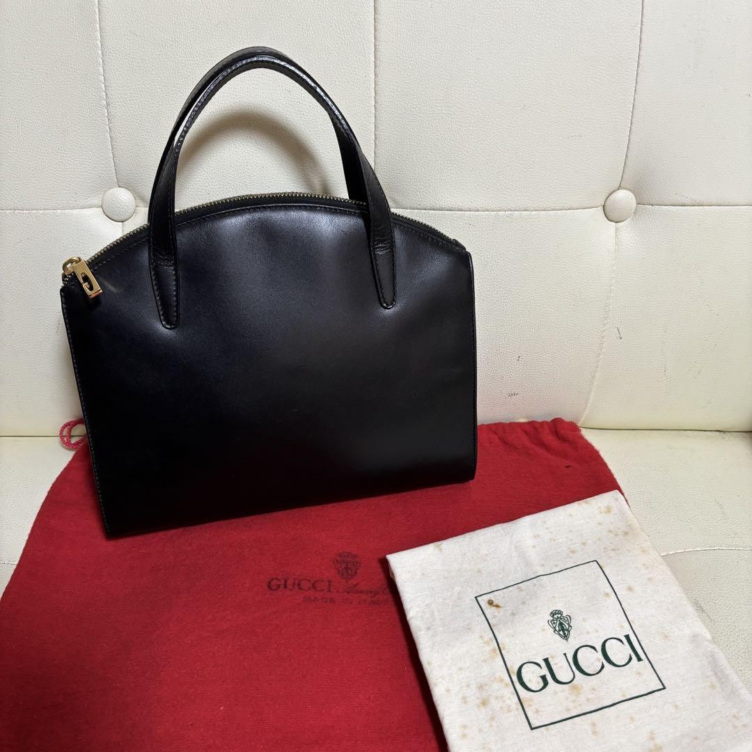 GUCCI Black Leather Tote Bag Authentic G05213134