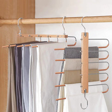 Pants Hangers Space Saving 2 Pack Non-Slip Multiple layers Hanger Double Hooks