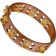 Meinl Vintage Wood Tambourine Dimpled Jingles Two Rows