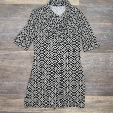 Black and tan half sleeve button down dress size 6? b103