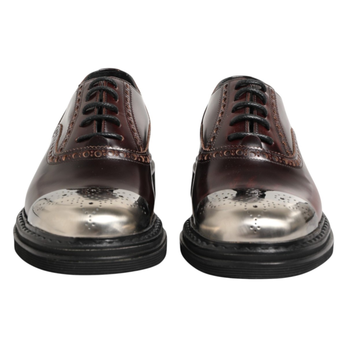 D&G Brown Leather Oxfords Sleek Design Polished Finish Dolce Gabbana D&G Men main image 2