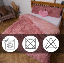 Image of Luxury Fluffy Fur Snuggle Scape Zip Duvet Cover Cuddle Warm Quilt Bedding Sets