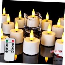 12Pcs Remote Candles, LED Tea Lights with Remote with 10Key Remote- White Base