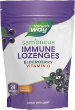 Lot Of 5 Nature  s Way Sambucus Elderberry Zinc Vitamin C 24 Lozenges EXP 01/27