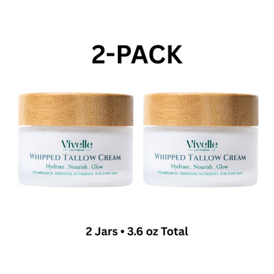 2 Pack Whipped Tallow Face Cream Moisturizer Grass Fed Beef Tallow 3.6oz