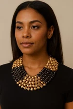 Vintage Modernist Necklace Estate Jewelry Pre-Owned Bold Gold Oversized Collar