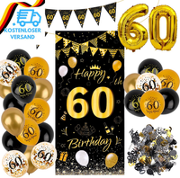 "60 Geburtstag Mann,Deko 60. Geburtstag Junge \"Happy Birthday\" Geburtstagsbanner,"