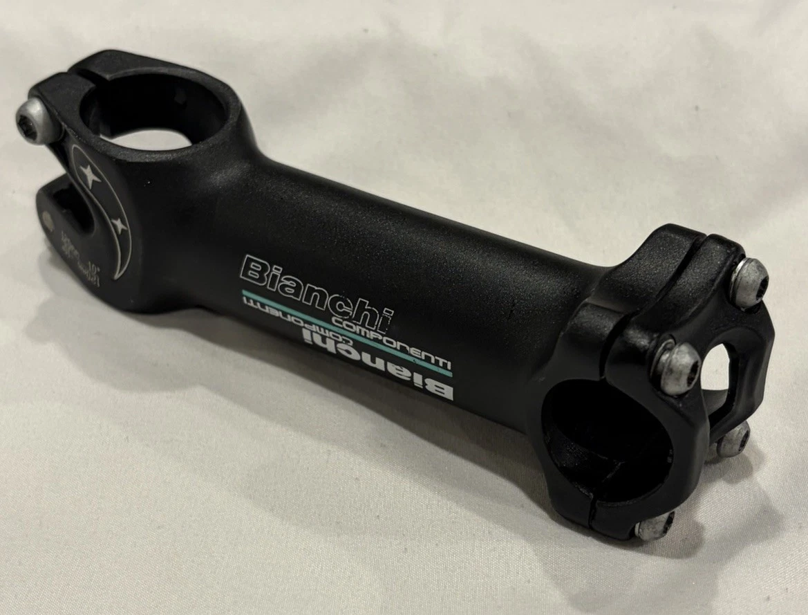Potence Vintage Bianchi ITM 25,4 Mm - Noire - 130 Mm - Pour Vélo Route/VTT