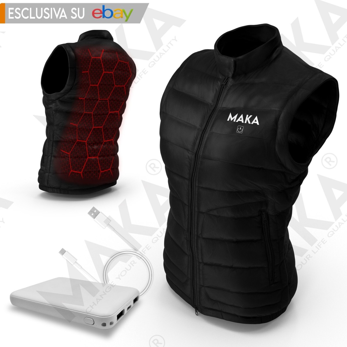 Gilet Riscaldato Giubbotto Usb Riscaldato Donna Giubbotto