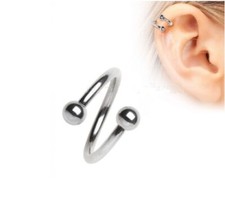 Spiral Cartilage Earring - Helix Upper Ear Piercing Steel Twister Cuff Ear Ring