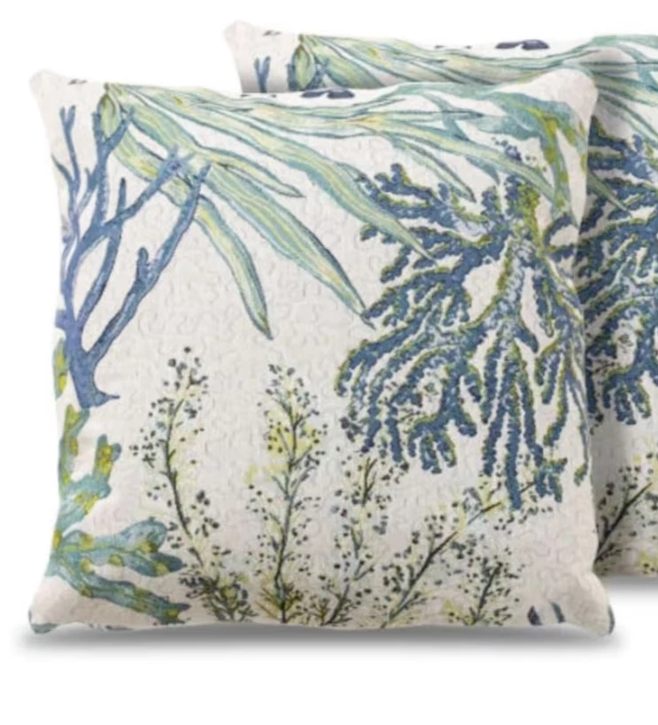 1 ELuxury Coral Reef Oceanside 24" x 24" Pillow Case Beach Ocean Sea life Blue - Image 2 of 4