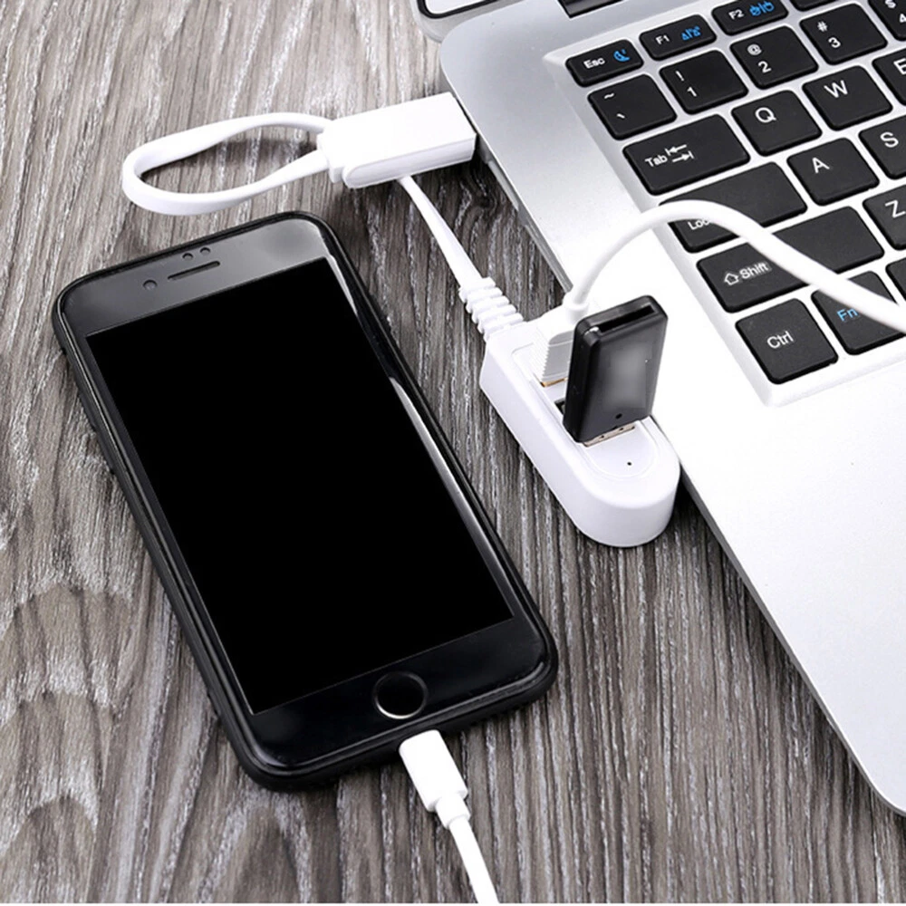 Ultra Slim 4-Port USB 3.0 Hub with Powered Splitter for PC & Laptop  