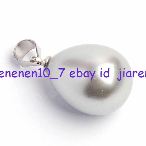 MultiColor 12x16mm South Sea Shell Pearl Drop Necklace Pendant - Picture 13 of 22