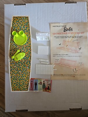 Vtg 1963 Barbie Go Together Doll Kit. Table Dominos, Phone, Instructions, Etc.
