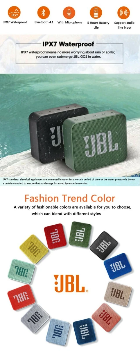 JBL GO2 GO 2 Portable Waterproof IPX7 Wireless Bluetooth Mini