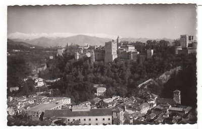 Granada Alhambra SPAIN, General View Vintage Real Photo Postcard