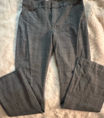 Old Navy Pixie Flare Plaid Women s 8 Dress Pants 30 W Gray/black