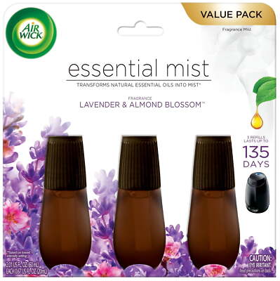 Essential Mist Refill, 3ct, Lavender and Almond Blossom, Essential Oils Diffuser