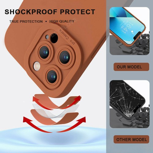 Custodia silicone per iPhone 13 14 15 Pro 11 12 Pro Max X XR 7 8 Plus SE copriobiettivo - Foto 10 di 17