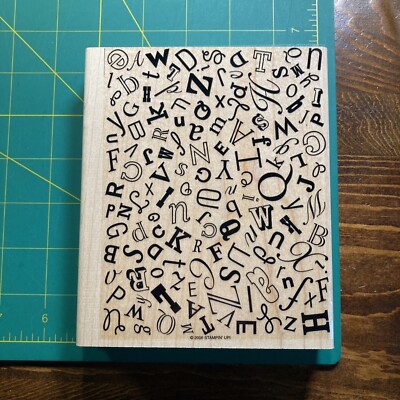 Stamping' up! FONTASTIC Rubber Stamp Wooden Handle 1 Piece 2006