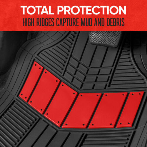 BDK Rubber Car Floor Mats All Weather Waterproof 4-Piece Sporty Two-Tone Desi... - Picture 6 of 8