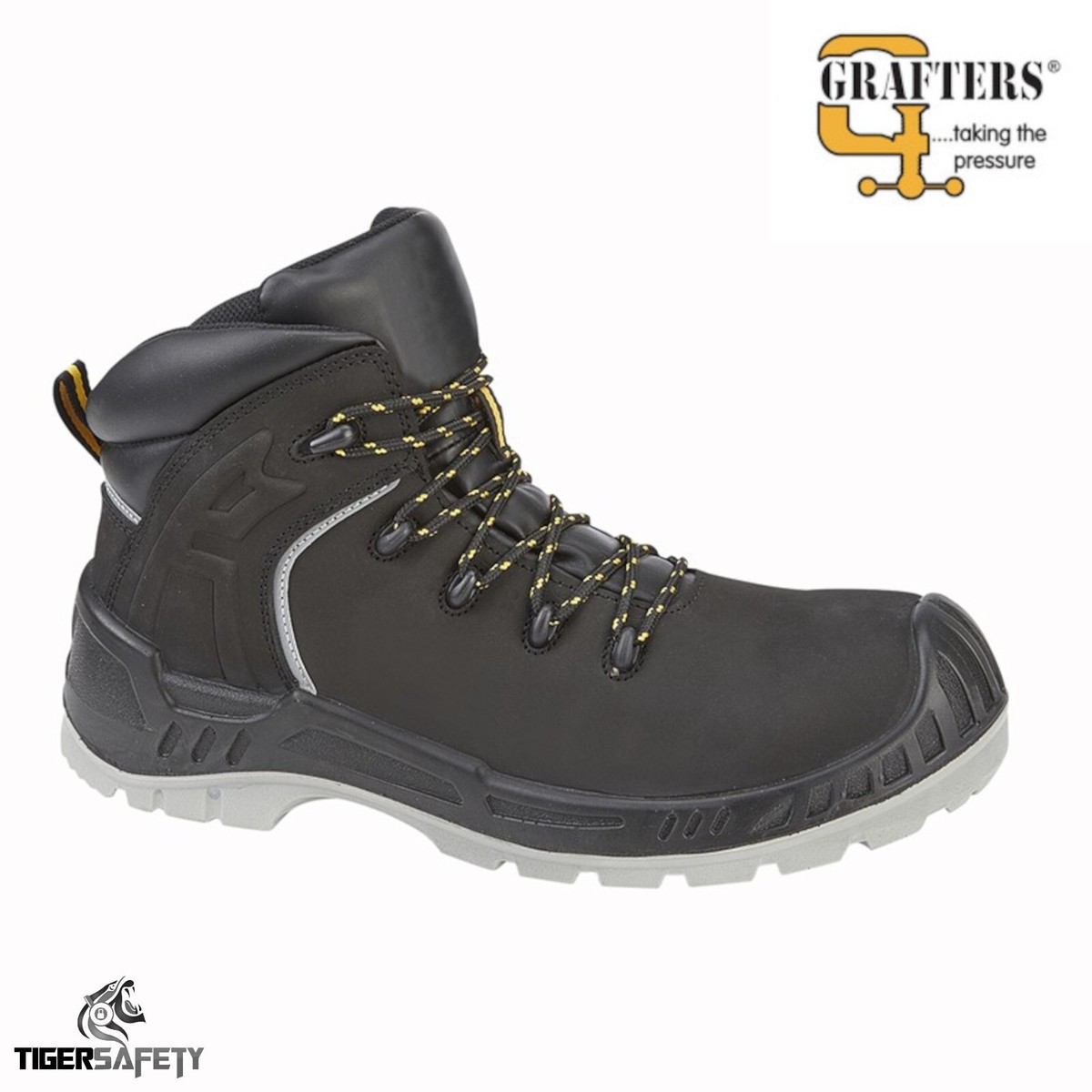 Grafters M314A Black 100% Metal Free Fully Composite Toe Cap  display picture 3
