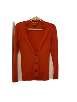 Tory Burch Simone •Size Xs• 100% Merino Wool Big Silver Button