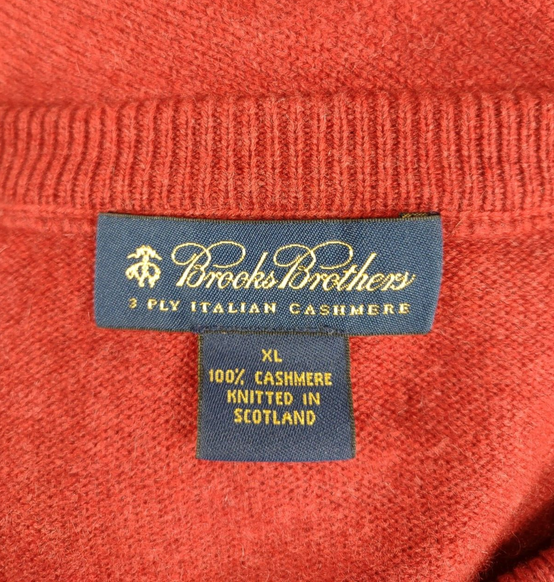 Brooks Brothers red 3-Ply 100% Italian Cashmere pullover sweater