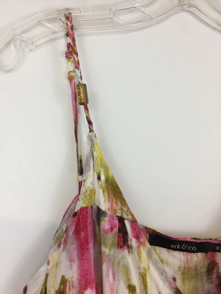 ARK & CO Womens sz Small Multi Color Print Sleeveless V Neck Strap Shorts Romper - Image 4 of 4