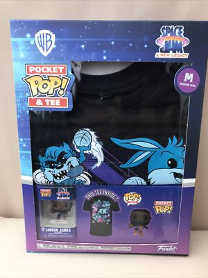 Funko Pop Pocket & Tee Lebron James Space Jam + T-Shirt Gr. M Kids NEU