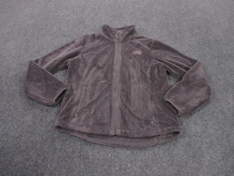 Chaqueta The North Face Adulto M Púrpura Vellón Difuso Suéter Logo Abrigo Osito Para Mujer