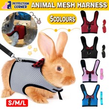 Small Animal Pet Mesh Traction Rope Rabbit Vest Harness Leash Lead
