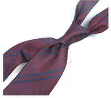 New Classic Striped Red Blue JACQUARD WOVEN 100 Silk Men's Necktie Tie