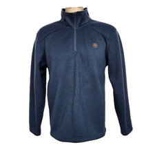 Ariat Men's Size M Indigo Caldwell 1/4 Zip Fleece Pullover