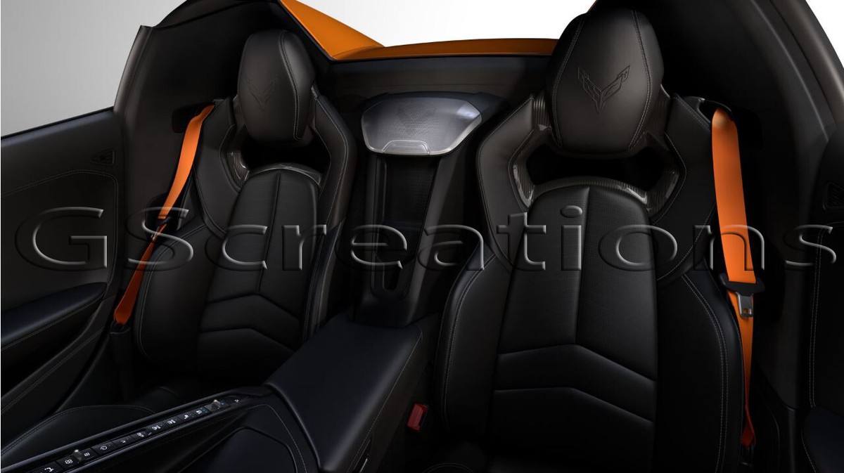 2020+ C8 Corvette Orange Seat Belts for The CONVERTIBLE