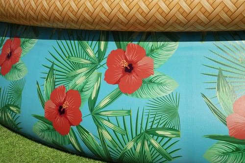 Aufstellpool mit Filterpumpe und Wassersprinkler Bunte Blumen Ø 457x84cm - Bild 10 von 12