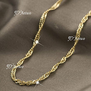 Women's Necklace Pendant GF Chain 18K Yellow Gold Filled 18"Link Fashion Jewelry 