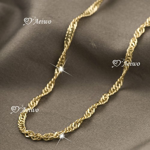 18k yellow gold gf Singapore twisted 