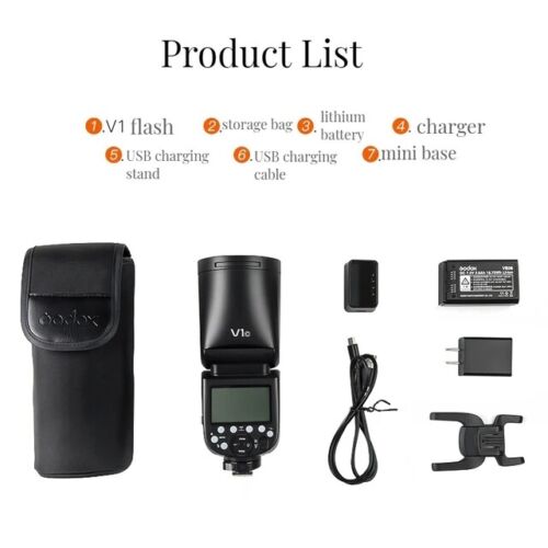 Godox V1C V1N V1S V1O V1F 2.4G TTL Speedlite Flash Light For Canon Nikon Sony - Picture 2 of 7
