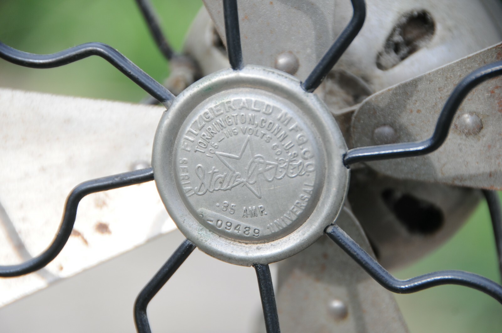 Rare Antique fan Fitzgerald Star Rite nickel chrome finish S09439