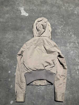 トップス 2000s Abercrombie & Fitch far jacket Vintage Y2K Abercrombie And Fitch Women's Fur Lined Jacket