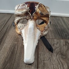 Handmade Mask From venice italy White And Gold 