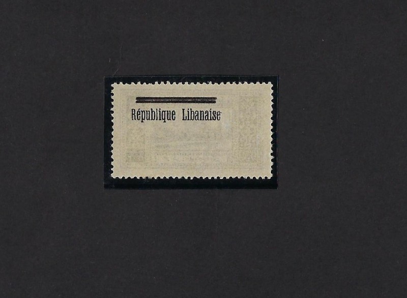 LEBANON 1927 SG 105b 0.50c FRENCH OVPT ONLY PRINTED ON GUM SIDE & FRONT UNLISTED
