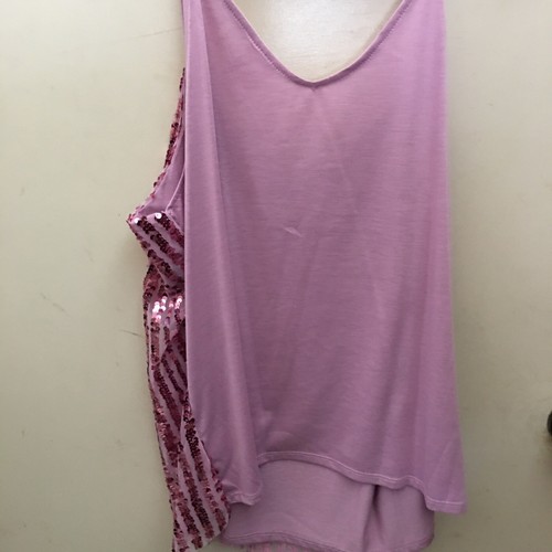 Pink Sequined Women’s Tank Top - Picture 4 of 4
