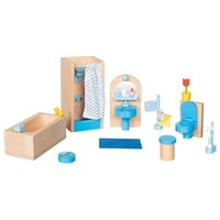 Goki PuppenmöBel Badezimmer, Aus Holz Gefertigt, 17 Teile, Neu Ovp