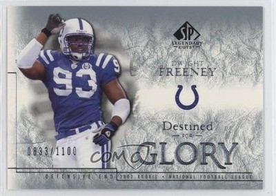 2002 SP Legendary Cuts Destined for Glory /1100 Dwight Freeney Rookie RC HOF 2v5