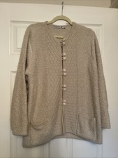 Beautiful Cardigan Jacket By Poppy Size 18 Cream Oatmeal Colour