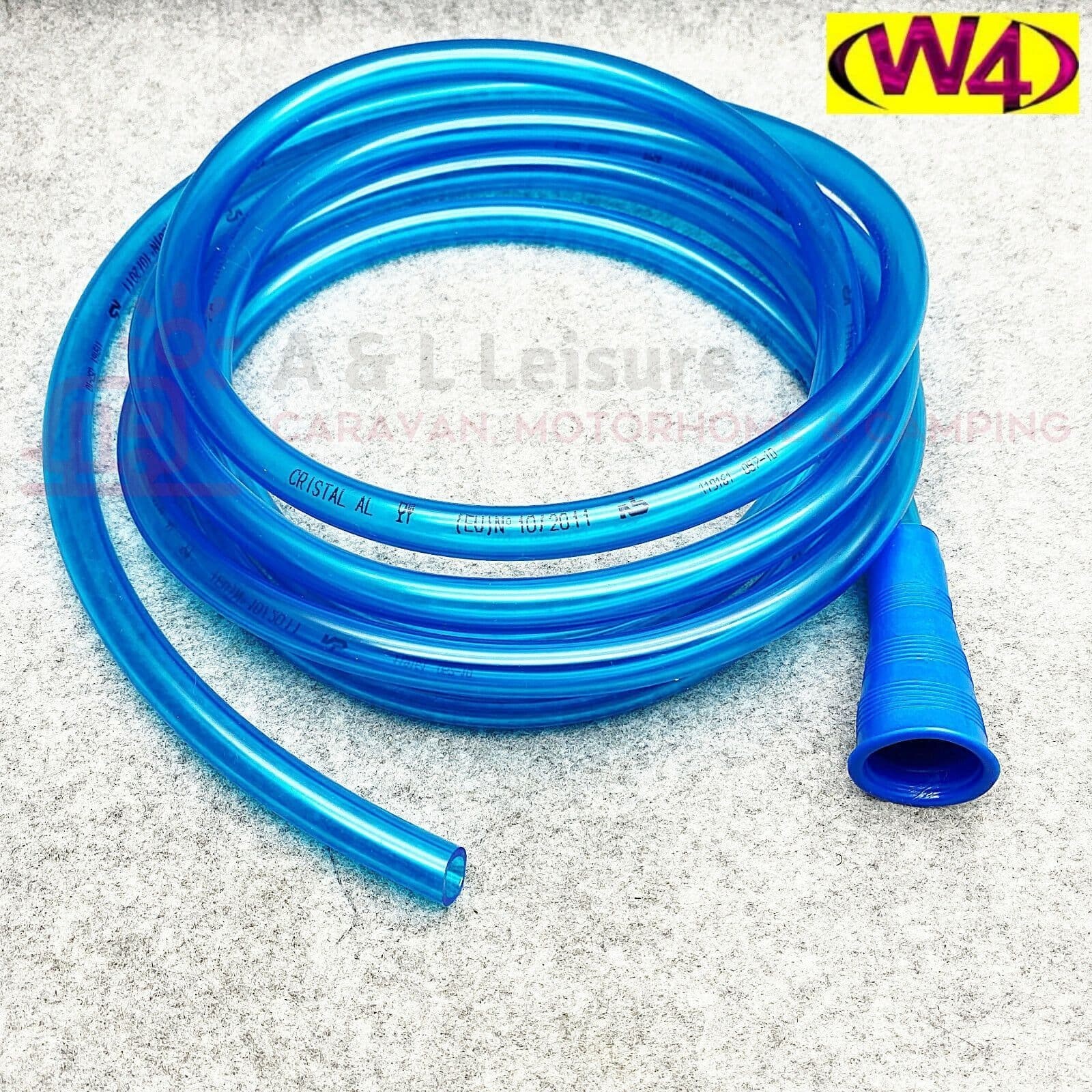 W4 Caravan Motorhome 5m Fill-Up Tube & Hose Water Tap Connector Adaptor - 00053